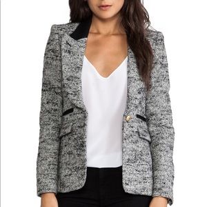 Smythe Peaked Lapel Tweed Blazer Jacket Size 6